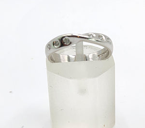 1654: Vintage:&nbsp; Platinum Diamond Stacker Band- crisp, clean, eye candy.