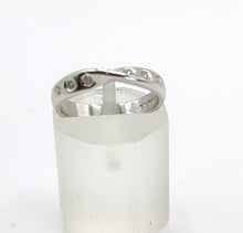 Load image into Gallery viewer, 1654: Vintage:&nbsp; Platinum Diamond Stacker Band- crisp, clean, eye candy.
