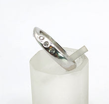 Load image into Gallery viewer, 1654: Vintage:&nbsp; Platinum Diamond Stacker Band- crisp, clean, eye candy.

