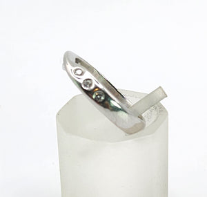 1654: Vintage:&nbsp; Platinum Diamond Stacker Band- crisp, clean, eye candy.