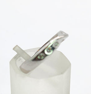 1654: Vintage:&nbsp; Platinum Diamond Stacker Band- crisp, clean, eye candy.