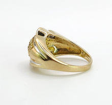 Load image into Gallery viewer, 1695: Vintage: 9ct Gold Yellow &amp; White Diamonds Cocktail Ring
