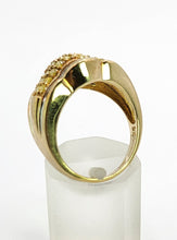 Load image into Gallery viewer, 1695: Vintage: 9ct Gold Yellow &amp; White Diamonds Cocktail Ring
