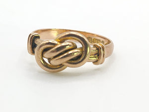 1566 Antique: 9ct Rose Gold Lovers Knot Ring - From 1915 WW1