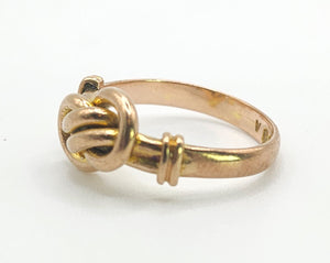 1566 Antique: 9ct Rose Gold Lovers Knot Ring - From 1915 WW1