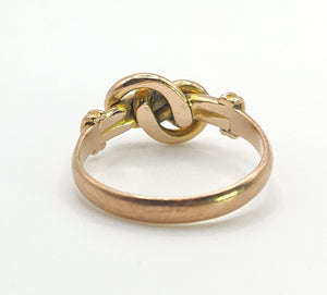 1566 Antique: 9ct Rose Gold Lovers Knot Ring - From 1915 WW1