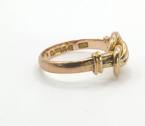 1566 Antique: 9ct Rose Gold Lovers Knot Ring - From 1915 WW1