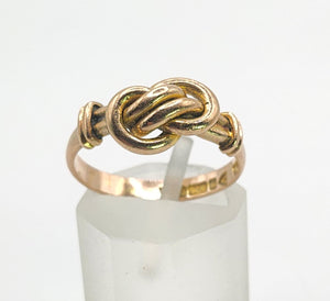 1566 Antique: 9ct Rose Gold Lovers Knot Ring - From 1915 WW1