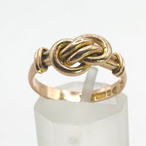 1566 Antique: 9ct Rose Gold Lovers Knot Ring - From 1915 WW1