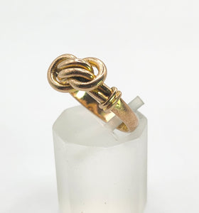 1566 Antique: 9ct Rose Gold Lovers Knot Ring - From 1915 WW1