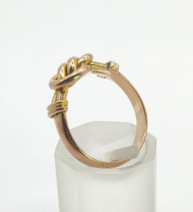 1566 Antique: 9ct Rose Gold Lovers Knot Ring - From 1915 WW1