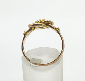 1566 Antique: 9ct Rose Gold Lovers Knot Ring - From 1915 WW1