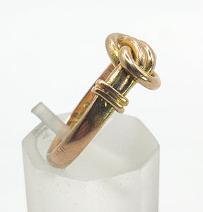1566 Antique: 9ct Rose Gold Lovers Knot Ring - From 1915 WW1