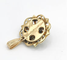 Load image into Gallery viewer, 1595: Vintage: 9ct Gold Turquoise Pearl Floral Pendant -From 1972
