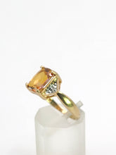 Load image into Gallery viewer, 1547: Vintage: 9ct Gold Mystic Topaz Diamonds Ring - lovely colours
