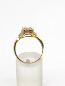 1547: Vintage: 9ct Gold Mystic Topaz Diamonds Ring - lovely colours