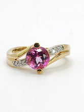Load image into Gallery viewer, 1550: Vintage: 9ct Gold Round Cut Ruby Diamonds Cocktail Ring- Wow
