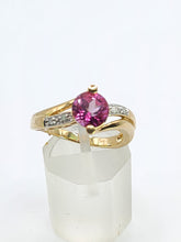 Load image into Gallery viewer, 1550: Vintage: 9ct Gold Round Cut Ruby Diamonds Cocktail Ring- Wow
