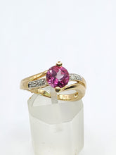 Load image into Gallery viewer, 1550: Vintage: 9ct Gold Round Cut Ruby Diamonds Cocktail Ring- Wow
