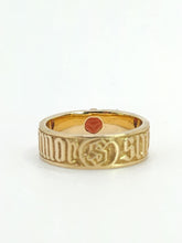 Cargar imagen en el visor de la galería, 1569: Antique Medieval  14ct Gold Heart-Cut Garnet Posy Ring- &quot;POUR AMOR,SAY DULC&quot;
