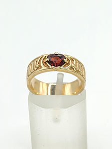 1569: Antique Medieval  14ct Gold Heart-Cut Garnet Posy Ring- "POUR AMOR,SAY DULC"