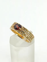 Cargar imagen en el visor de la galería, 1569: Antique Medieval  14ct Gold Heart-Cut Garnet Posy Ring- &quot;POUR AMOR,SAY DULC&quot;
