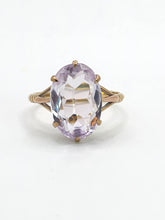Load image into Gallery viewer, 1567: Vintage: 9ct Gold Lilac Amethyst Solitaire- multi-faceted cut
