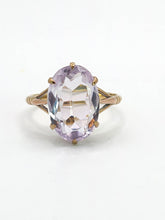 Load image into Gallery viewer, 1567: Vintage: 9ct Gold Lilac Amethyst Solitaire- multi-faceted cut
