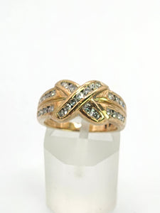 1755: Vintage: 9ct Gold 27 Round Full Cut Diamonds Ring-substantial, natural, sparkling ring- splendid