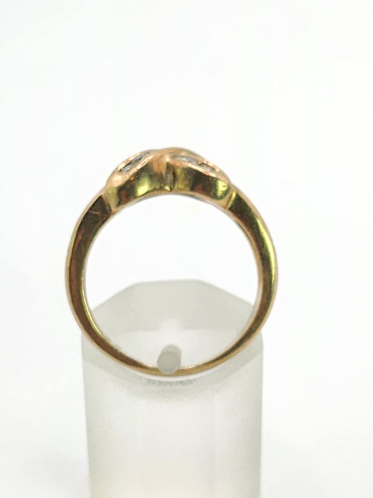Vintage: 9ct Yellow Gold Diamond Sparkling Symmetry Ring