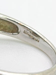 1760: Vintage: 9ct White Gold Black Diamond White Diamonds Halo Ring-Exquisite