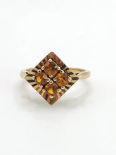 Cargar imagen en el visor de la galería, 1780: Vintage: 9ct Gold Orange Citrine Panel Ring -From 1966 a rare find at 59!
