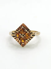 Cargar imagen en el visor de la galería, 1780: Vintage: 9ct Gold Orange Citrine Panel Ring -From 1966 a rare find at 59!
