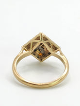 Cargar imagen en el visor de la galería, 1780: Vintage: 9ct Gold Orange Citrine Panel Ring -From 1966 a rare find at 59!
