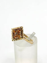 Cargar imagen en el visor de la galería, 1780: Vintage: 9ct Gold Orange Citrine Panel Ring -From 1966 a rare find at 59!
