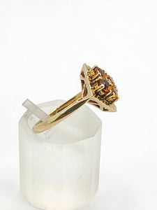 1780: Vintage: 9ct Gold Orange Citrine Panel Ring -From 1966 a rare find at 59!