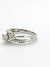 Cargar imagen en el visor de la galería, 1784: Vintage; 9ct White Gold Diamonds Crossover Ring- natural, sparkly eye candy
