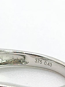 1784: Vintage; 9ct White Gold Diamonds Crossover Ring- natural, sparkly eye candy