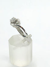Cargar imagen en el visor de la galería, 1784: Vintage; 9ct White Gold Diamonds Crossover Ring- natural, sparkly eye candy
