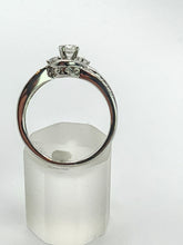 Cargar imagen en el visor de la galería, 1784: Vintage; 9ct White Gold Diamonds Crossover Ring- natural, sparkly eye candy
