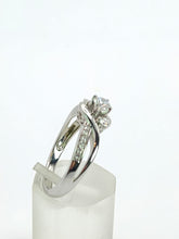 Cargar imagen en el visor de la galería, 1784: Vintage; 9ct White Gold Diamonds Crossover Ring- natural, sparkly eye candy
