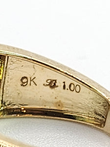 1551: Vintage: 9ct Gold Diamonds Tiered Ring- 36 natural sparkling diamonds