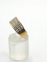 Load image into Gallery viewer, 1551: Vintage: 9ct Gold Diamonds Tiered Ring- 36 natural sparkling diamonds
