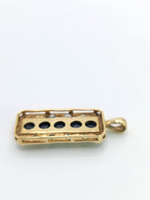 Load image into Gallery viewer, 1777: Vintage: Heavy 9ct Gold Sapphires Diamonds Topaz Ingot Pendant- lovely symmetry
