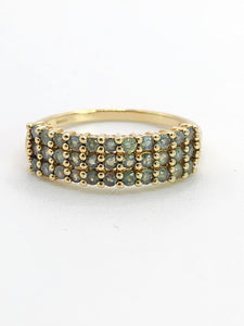 1778: Vintage: 9ct Gold Green Topaz Stacker/Dress Ring- gorgeous green