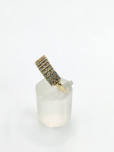1778: Vintage: 9ct Gold Green Topaz Stacker/Dress Ring- gorgeous green