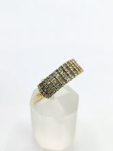Load image into Gallery viewer, 1778: Vintage: 9ct Gold Green Topaz Stacker/Dress Ring- gorgeous green
