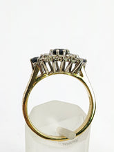 Load image into Gallery viewer, 1802: Vintage: 18ct Gold French Blue Sapphirea Diamonds Trilogy Ring - a substantial sparkling beauty.
