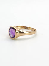 Load image into Gallery viewer, 0871: Antique: 9ct Gold Lilac Amethyst Signet Ring- From 1911
