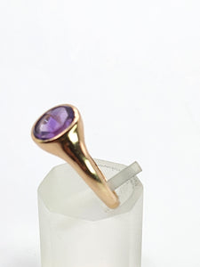 0871: Antique: 9ct Gold Lilac Amethyst Signet Ring- From 1911